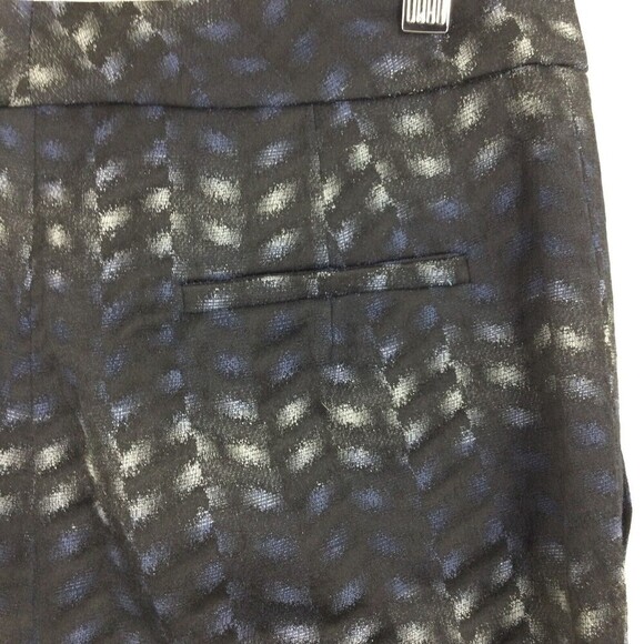 Dennis Merotto Womens Cotton Blend Skinny Striped Printed Pants Black Size 4 - Picture 5 of 7